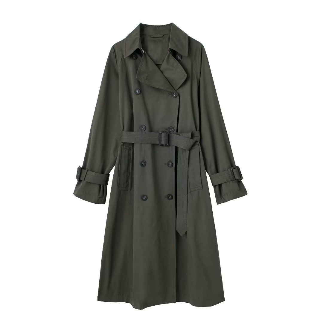 Dames Trenchcoat Lange Voorjaarsjas met Ceintuur Trendy Look
