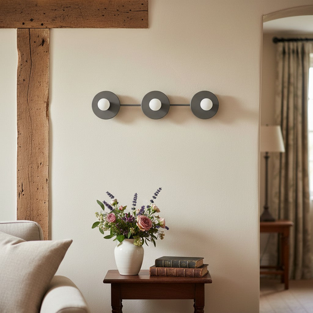 Metalen Wandlamp met Bolvormige Glazen Kappen 3-Lichts Badkamerverlichting Mat Groen