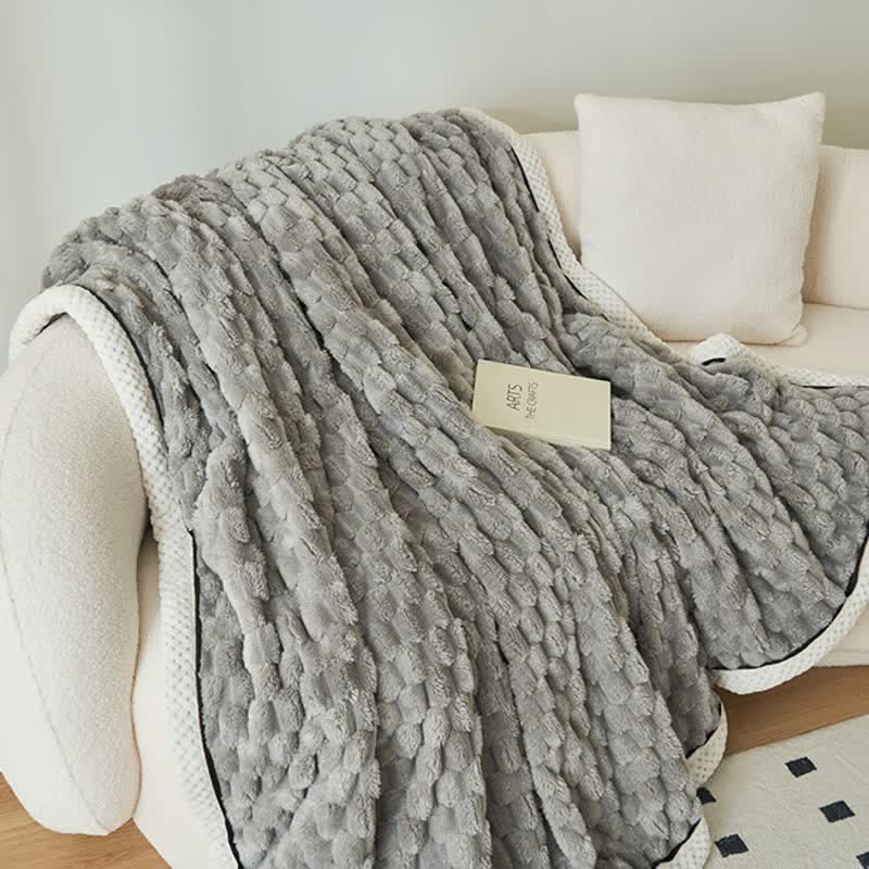 Zachte Coral Fleece Deken – Warme Omkeerbare Plaid voor Bank & Bed
