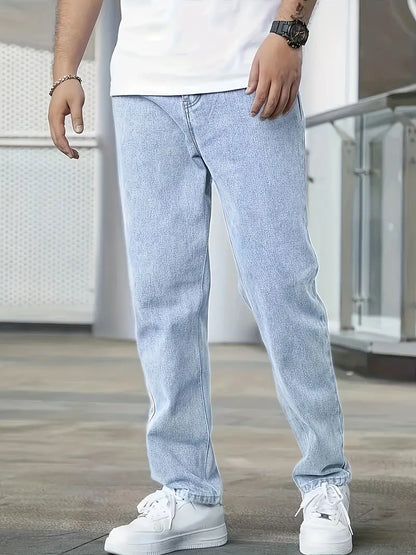 Heren Jeans Broek Losse Zittende Pasvorm Comfortabel