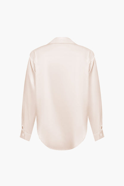 Vrouwelijke Blouse van Satijn Lang Mouw Elegant Model