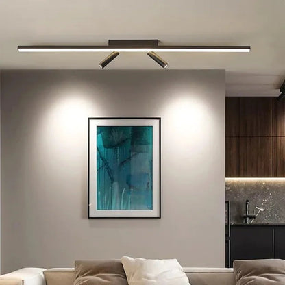 Plafondlamp LED Lineair Metaal Siliconen Zwart Verstelbare Spots 80 100cm Slaapkamer