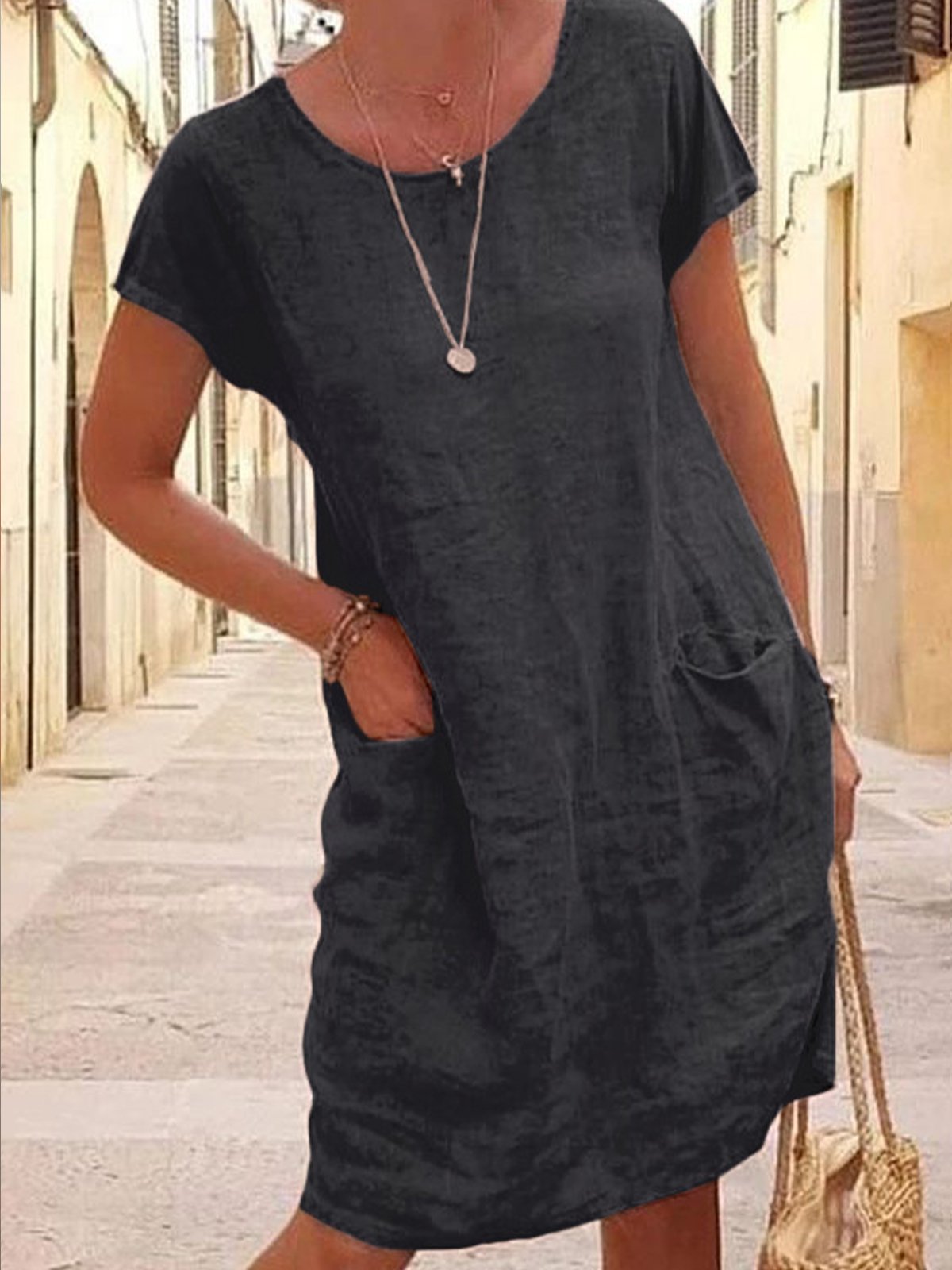 Elegante Jurk Sicilia Stijl Italiaanse Mode