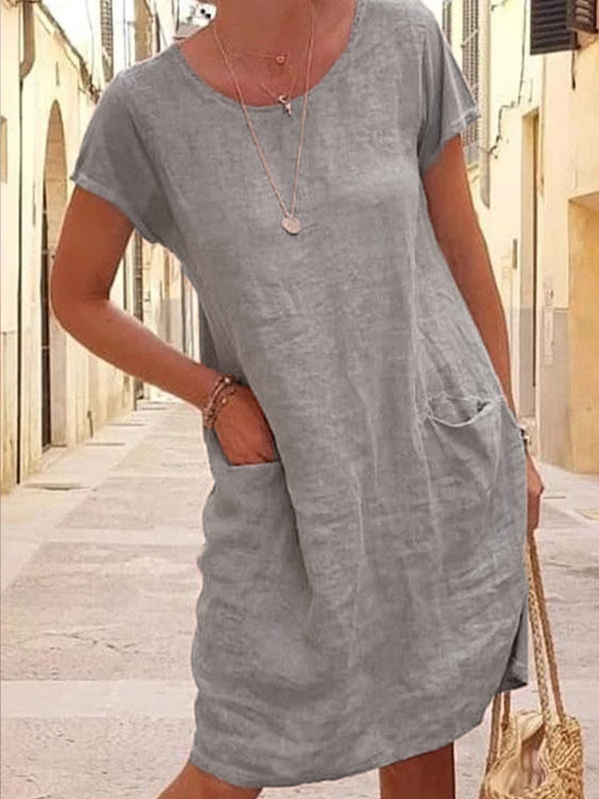 Elegante Jurk Sicilia Stijl Italiaanse Mode