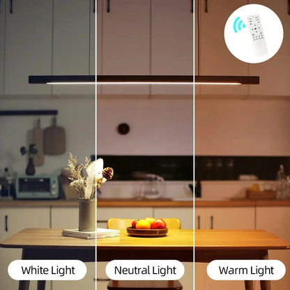 Hanglamp Hout LED Lineair Dimbaar 80cm 120cm 150cm Eettafel Keuken Woonkamer