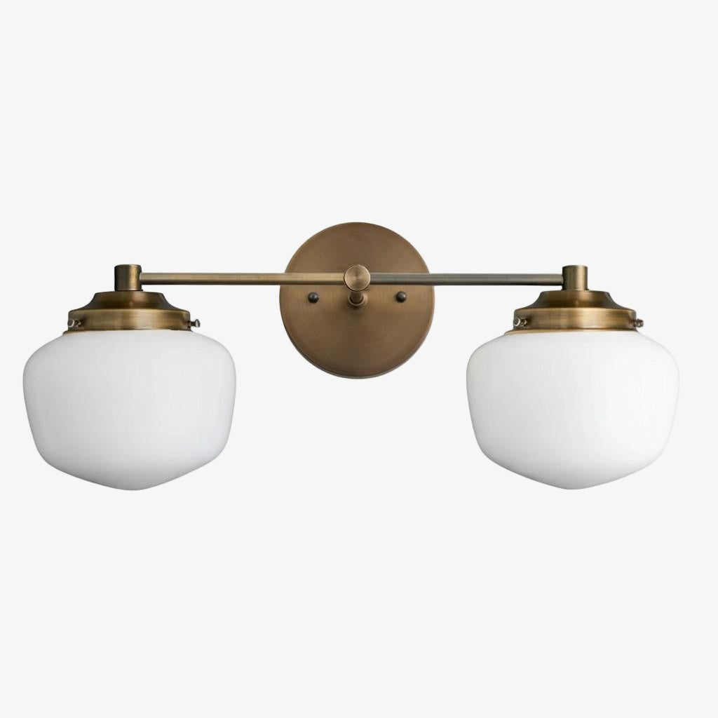 Globe Wandlamp Klassieke Badkamer Schoolhouse Verlichting Mat Opaal Glas voor Spiegel en Wastafel