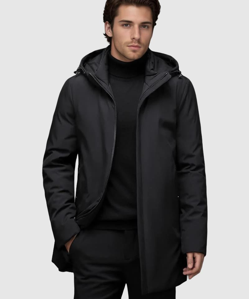 Heren Parka Longline Warm en Waterdicht met Meerdere Zakken