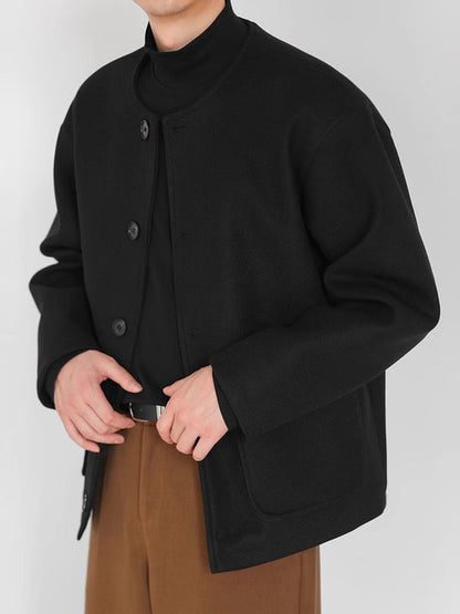 Tweed Jas Casual Mannen Blazer Met Knopen