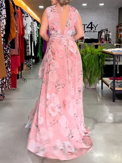 Zomerjurk V-hals Jurk voor Vrouw Mooie Zomerse Look