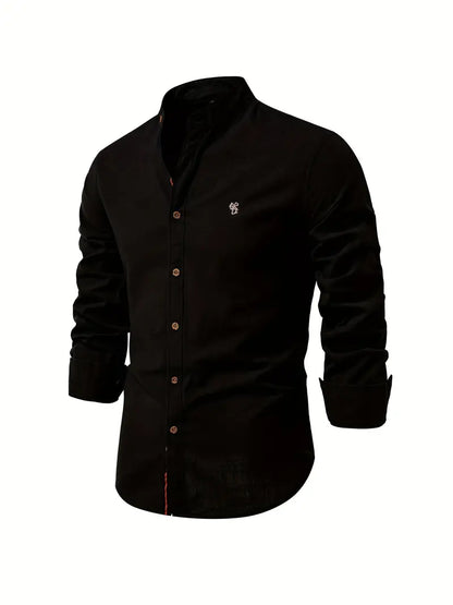 Heren Overhemd Klassiek Slim Fit Wit Blauw