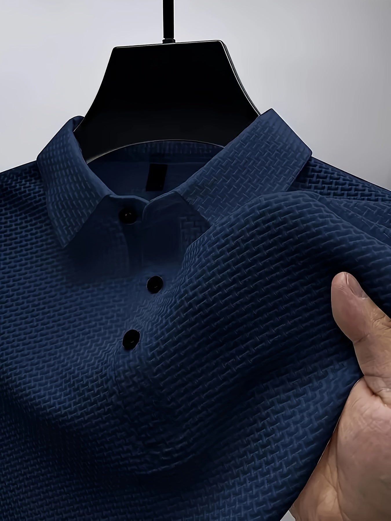 Zomer Shirt Korte Mouw Sportief Jacquard Man