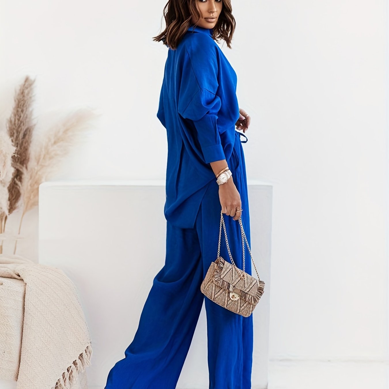 Tweedelige Set Knoopsluiting Broek en Jasje