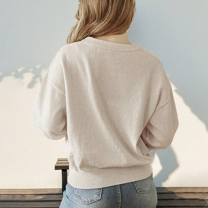 Dames Trui Gebreid Warme Ronde Hals Basic Collectie