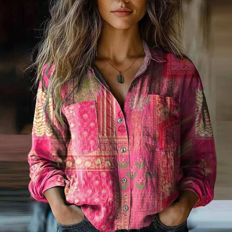 Dames Blouse Vintage Stijl Losse Pasvorm - StudioMarella