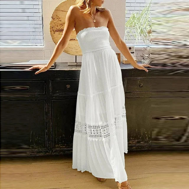 Zomerjurk Off-the-Shoulder met Kanten Randen - StudioMarella