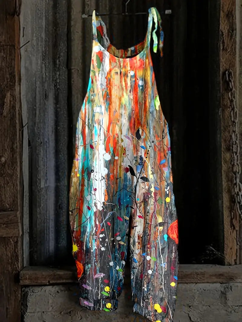 Vrouwelijke Jumpsuit met Kleurrijke Abstracte Print