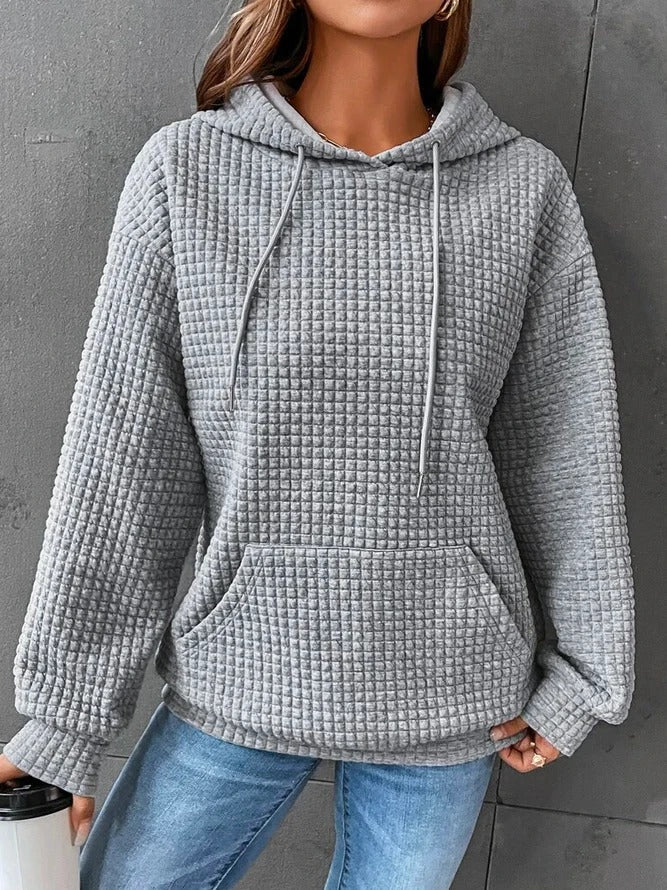 Dames Hoodie Wafelgebreid Comfortabel en Zacht