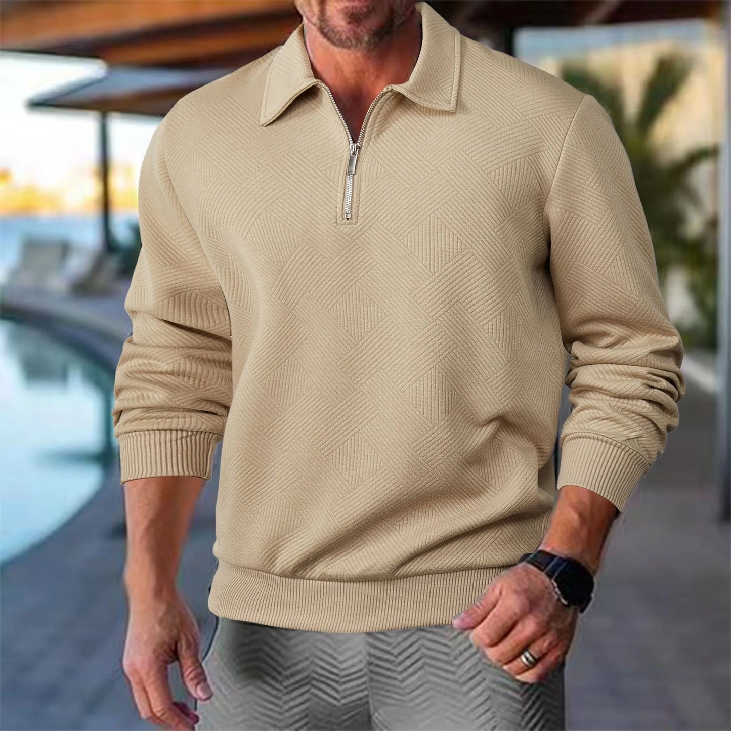 Premium Quarter Zip Trui voor Heren