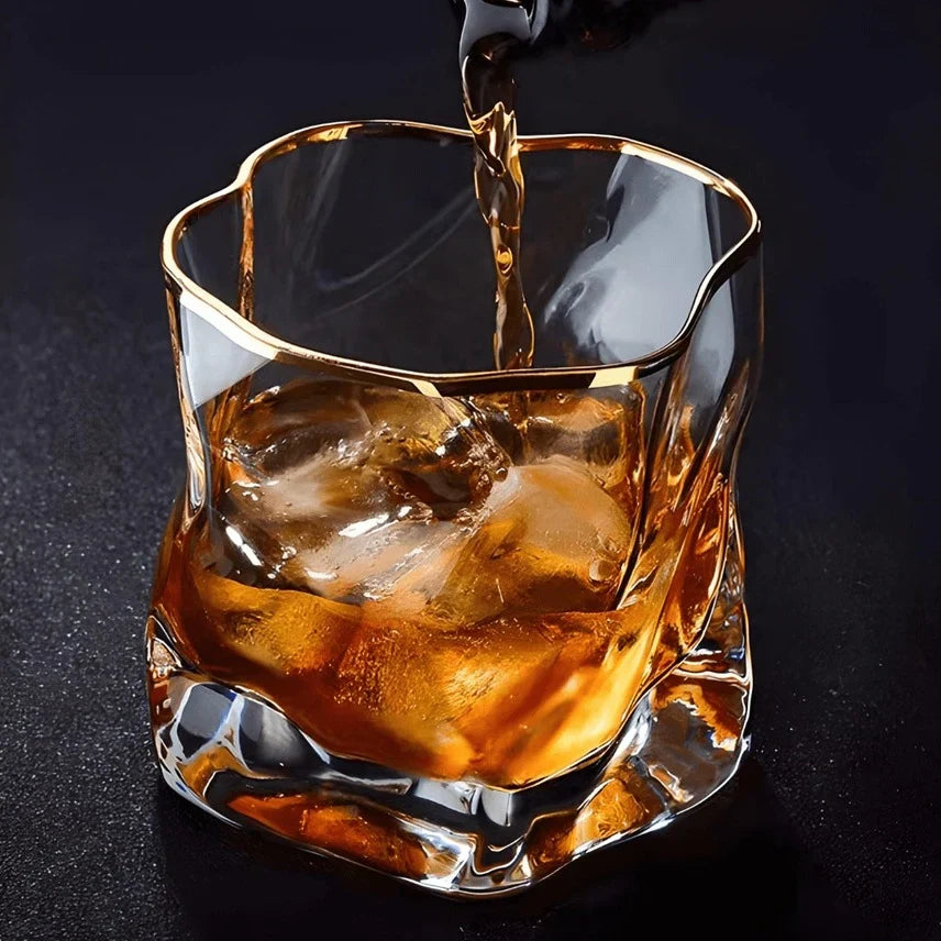 Luxe Whisky Glazen Set 2 Stuks - Getextureerd Glas 300ml - Elegante Tumbler voor Whiskey Liefhebbers - Premium Drinkglazen voor Thuis en Bar