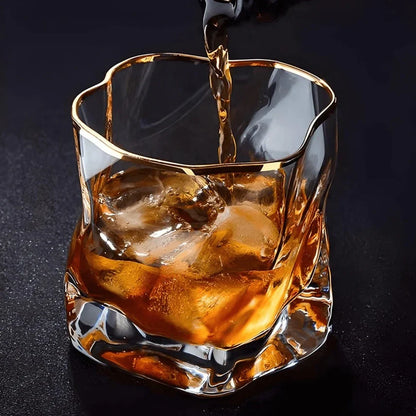 Luxe Whisky Glazen Set 2 Stuks - Getextureerd Glas 300ml - Elegante Tumbler voor Whiskey Liefhebbers - Premium Drinkglazen voor Thuis en Bar