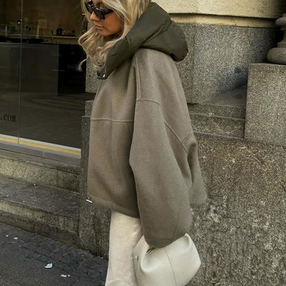 Dames Oversized Jas Capuchon Stoer en Stijlvol