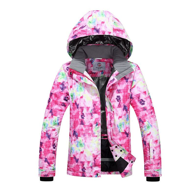 Dames Ski Jas Waterdicht Warm met Trendy Print → Dames Ski Jas Waterdicht en Warm