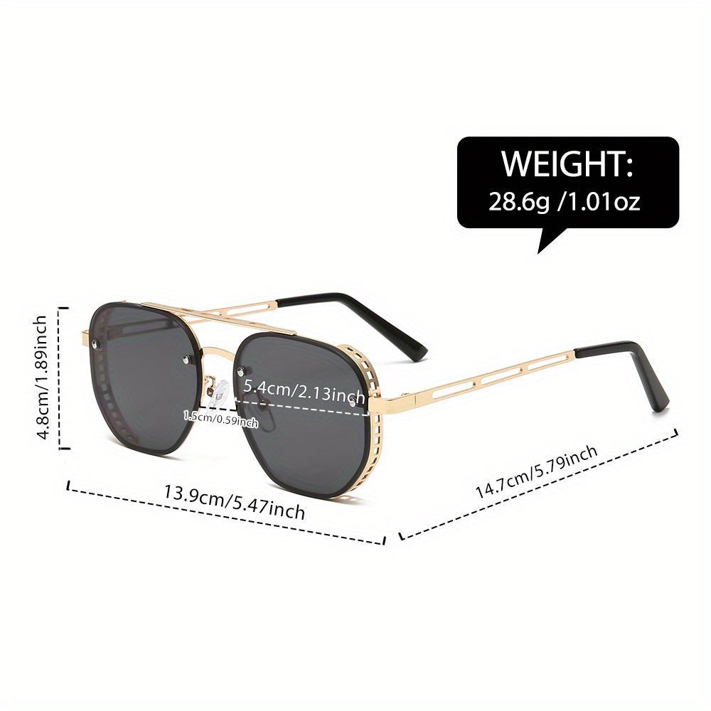 Minimalistische Metalen Zonnebril met UV-bescherming Ronde Glazen Unisex