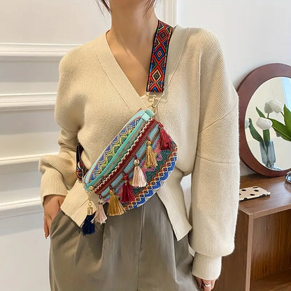 Boho Schoudertas Etnisch Leer Retro Stijl