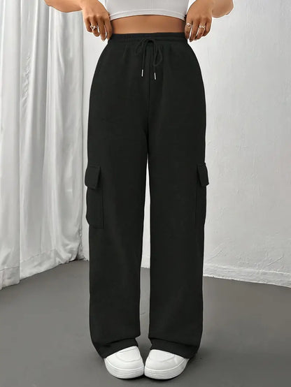 Dames Joggers Rechte Zijzakken Sportieve Broek