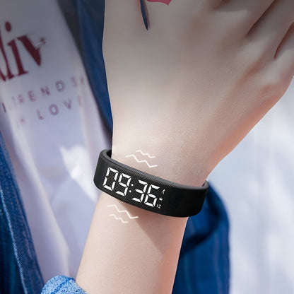 Digitaal LED Sporthorloge met Siliconen Band Waterdicht Licht Dames Heren Unisex Training Fitness Dagelijks Gebruik USB Oplaadbaar
