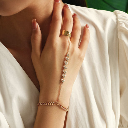 Dames Armband met Schakelketting en Zilveren Ring Sieraad