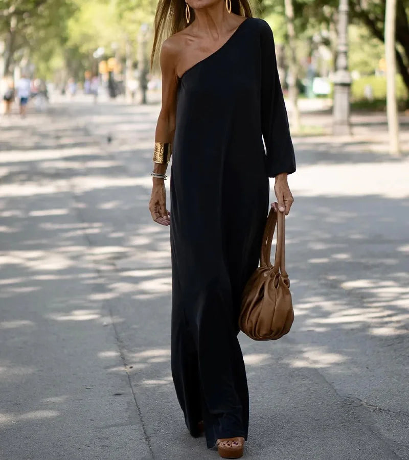 Vrouwelijke Maxi Jurk Off-shoulder Zomerjurk Soepel Vallen - StudioMarella