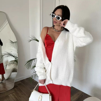 Dames Vest Gebreid Warme V-hals Trui