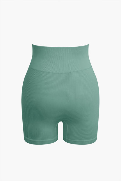 Yogaset Dames Naadloos met Crop Top en Shorts