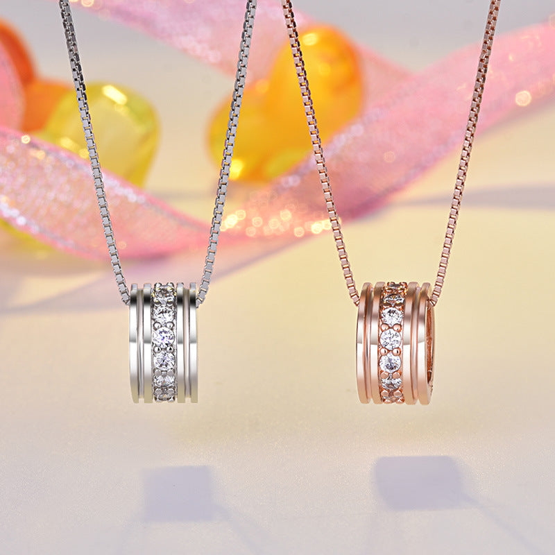 Dames Halsketting met Zirkonia Hanger Elegant Zilver - StudioMarella