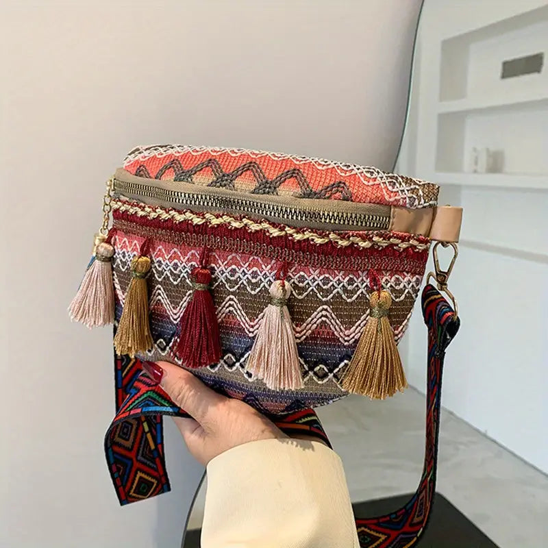 Boho Schoudertas Etnisch Leer Retro Stijl
