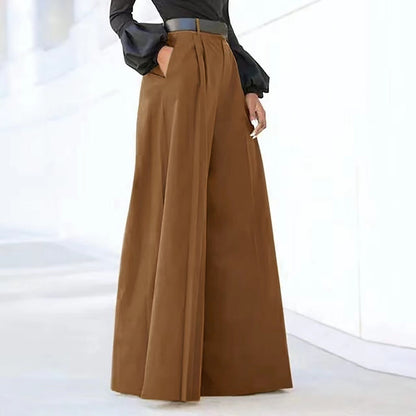 Dames Broek Wijde Pijpen Hoge Taille Comfortabele Zittende Broek