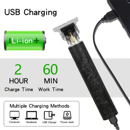 Professionele Haar- en Baardverzorgingsset 3-delig Draadloos met LED-Display USB Oplaadbaar Trimmer Scheerapparaat voor Mannen