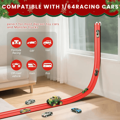 Flexibele DIY Racebaan voor Kinderen – 5 Meter Race Track met Auto's en Loopings