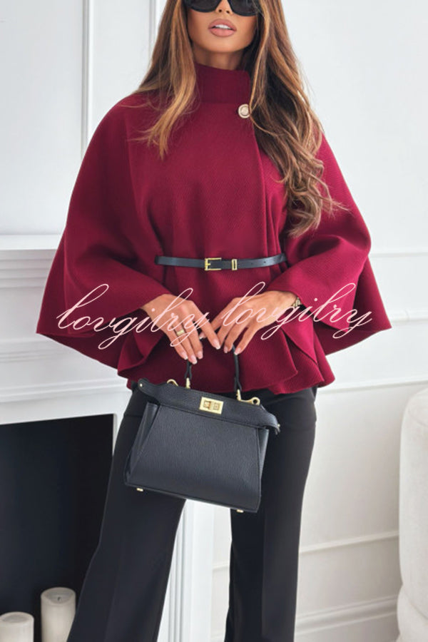Dames Cape Top Zwart Elegante Stijl