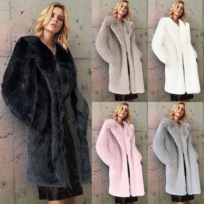 Dames Faux Fur Jas Stijlvol Warm Elegante Coat