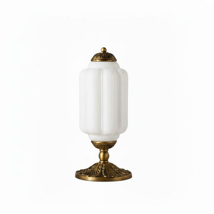 Glazen Tafellamp met Scallop Design Vintage Stijl Slaapkamer Woonkamer Accentverlichting Zwart Messing Matglas