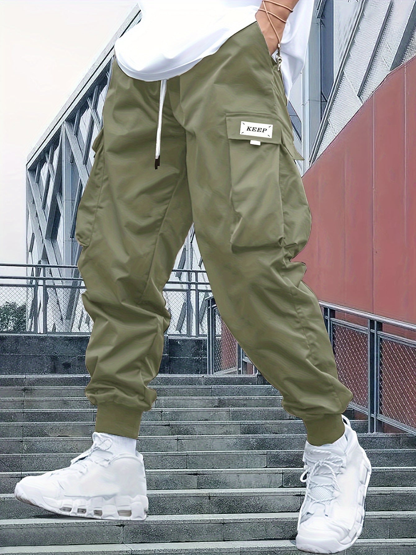 Heren Joggingbroek Cargo Met Veel Zakken en Cuffed Pijpen