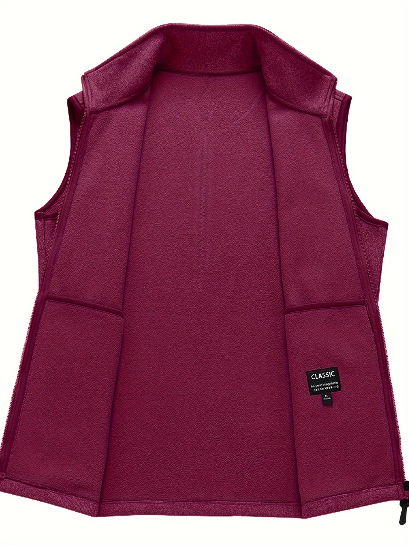 Lichte Pile Gilet met Opstaande Kraag