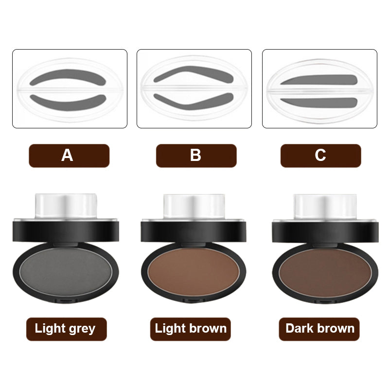 Wenkbrauwstempel Set met Poeder – Waterbestendig – Natuurlijke Finish – 3 Vormen – 3 Kleuren – Perfect voor Dagelijks Gebruik – Snelle Make-up Oplossing