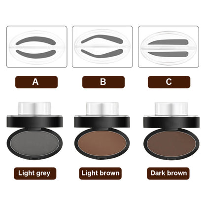 Wenkbrauwstempel Set met Poeder – Waterbestendig – Natuurlijke Finish – 3 Vormen – 3 Kleuren – Perfect voor Dagelijks Gebruik – Snelle Make-up Oplossing