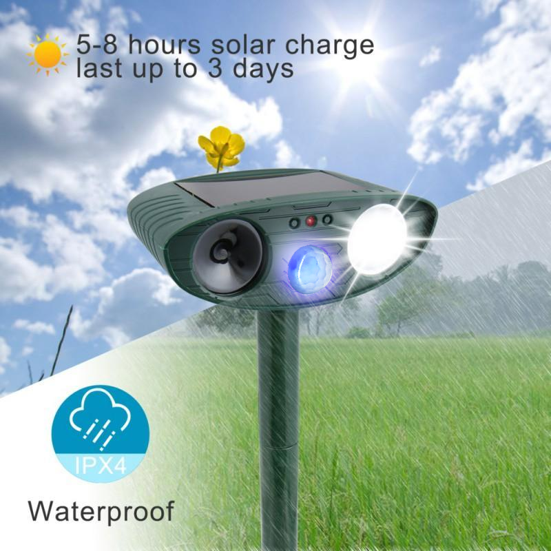 Solarpaneel Dierenverjager met Bewegingssensor & Ultrasone Geluidsgolven