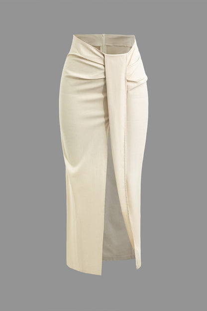 Midirok met Wickeloptie en Hoge Split Elegante Stijl - StudioMarella