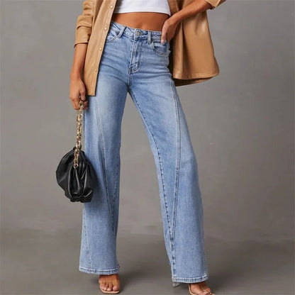 Hoge Taille Wijde Jeans Dames Comfortabele Pijpen