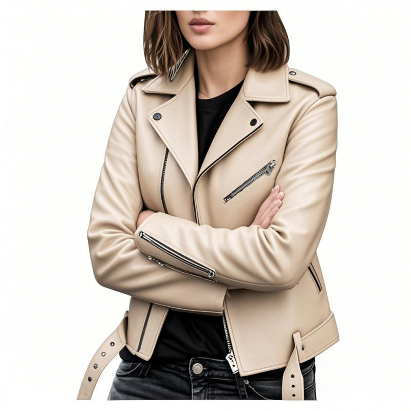 Dames Biker Jas van PU Leder Trendy en Stijlvol
